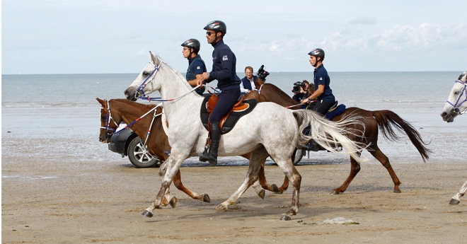 Petit galop sur la plage de St Pair-sur-Mer