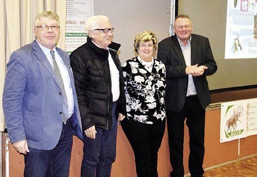  Les présidents : Pascal Cadiou président du stud-book SF, Yves Chauvin de la SHF, Edith Cuvelier du Cre Hauts de France et Bernard Lesage de l’AECCP (© MHD Photos)