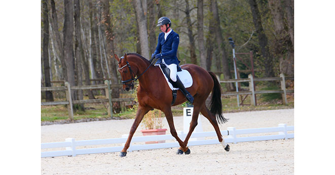 Thomas Carlile et Clintina au dressage (Photo S.Proust)