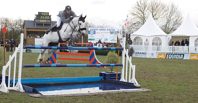 Mathieu Billot participe à sa première étape du Grand National en mars 2008 (il a 23 ans) avec Wiltana Vd Ruitershoeve, une fille de Clinton (© Archive PSV/Jean Morel)