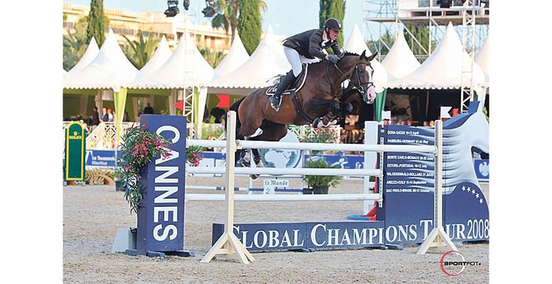 Jo et Kevin Staut au Global Champions Tour à Cannes en 2008 (© Sportfot)