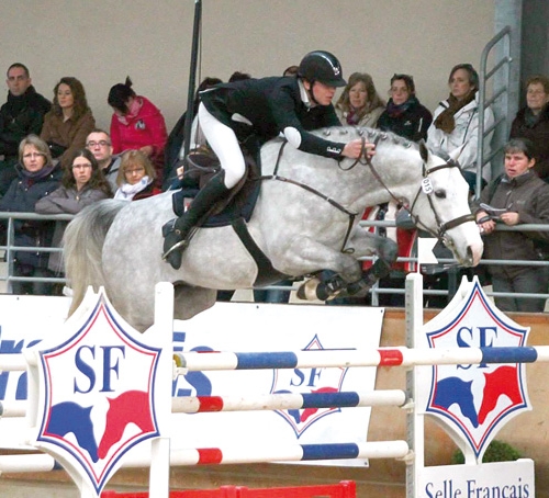 Quentin Marion et Very Good de la Bonn, vainqueurs de la Pro 3 GP 125, ici à la présentation d’étalons de Chazey (© Céline Prost)
