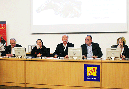Autour de Jean-Louis Pinon, Jean-Claude Meng, Julianne Delahaize (IFCE) et Alain Lux président du CROS de Lorraine