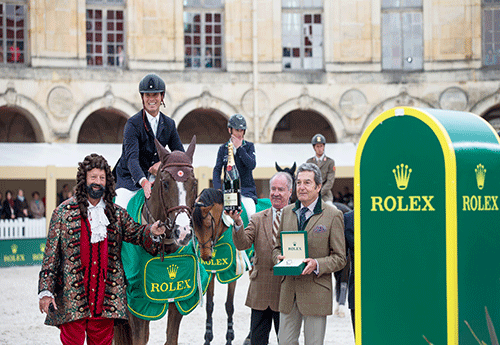 Quabri de l'Isle avec Pedro Veniss lors de leur victoire au CSI5* de Versailles (Photo Jessica Rodriguez)