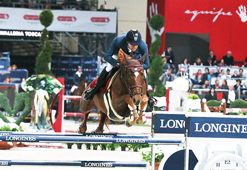 Simoj Delestre avec Ryan des Hayettes, ici à Vérone en 2015 (Photo FEI)