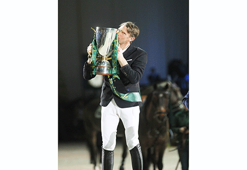 Kevin Staut remporte le Top Ten Rolex avec Reveur de Hurtebise , devant  Scott Brash et Ursulla XII, et le Suédois Peder Fredricson/Christian K (© P. Vacher )