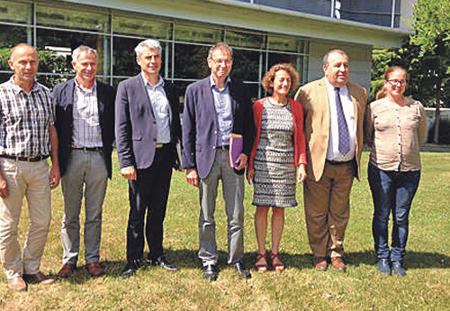 De gauche à droite : André Plessis, Philippe Hercouët, Olivier Allain, Alain Le Quellec, Patrice Ecot, Eric Touron, Julie Gobert (GIP - Cheval Breton ©2018)