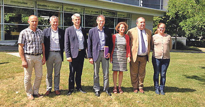 De gauche à droite : André Plessis, Philippe Hercouët, Olivier Allain, Alain Le Quellec, Patrice Ecot, Eric Touron, Julie Gobert (GIP - Cheval Breton ©2018)