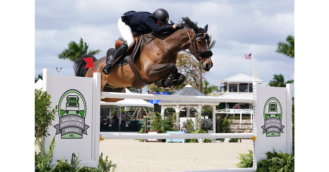 Adam Prudent (USA) et Baloutinue remportent le Grand Prix Wellington Agricultural Services CSI4 * de 214 000 $ (© Sportfot)