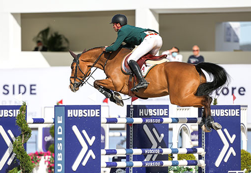 Steve Guerdat est 3è sur l’étalon Albfuehren's Maddox (© HUBSIDE JUMPING - Filippo Gabutti)