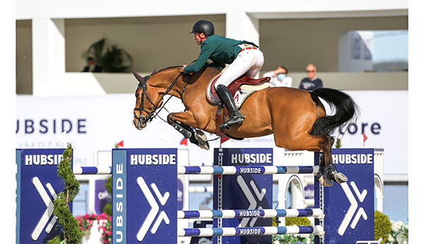 Steve Guerdat est 3è sur l’étalon Albfuehren's Maddox (© HUBSIDE JUMPING - Filippo Gabutti)