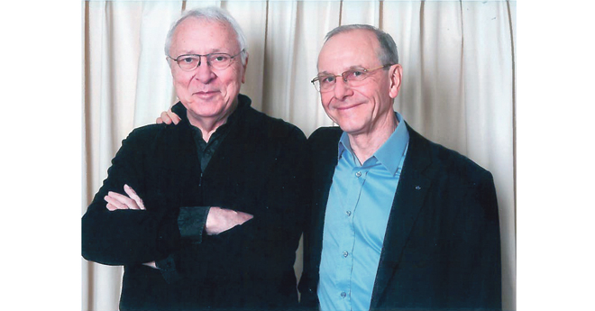 Jean-Louis Gouraud et Axel Kahn en 2014, nommés tous deux « Ambassadeurs » des Jeux Equestres Mondiaux