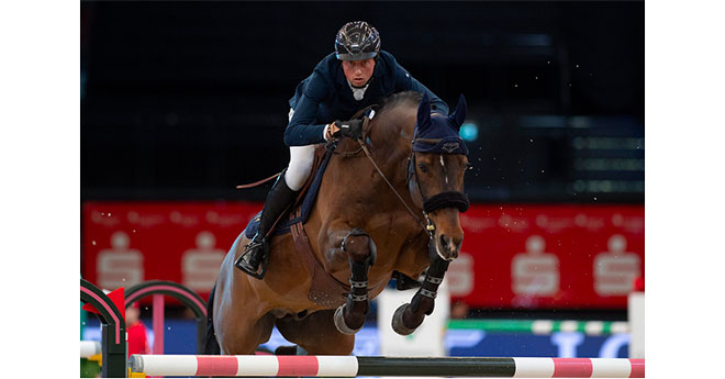 Le Suisse Martin Fuchs s'est imposé avec Chaplin en réalisant deux manches sans-faute, devant Harrie Smolders (NED) et Jens Fredricson (SWE) (©FEI/Liz Gregg)